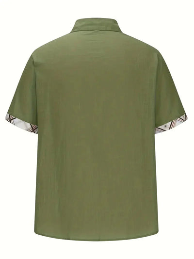 Button-Up Hemd - Umlegekragen - Brusttasche - Kurzarmhemd - Herrenhemd