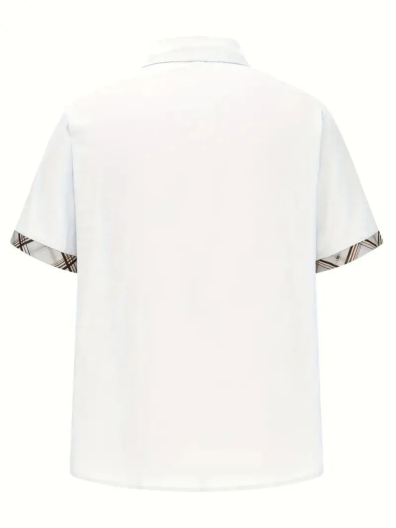 Button-Up Hemd - Umlegekragen - Brusttasche - Kurzarmhemd - Herrenhemd