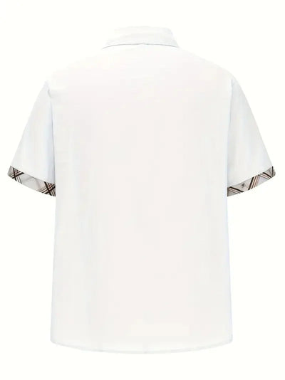 Button-Up Hemd - Umlegekragen - Brusttasche - Kurzarmhemd - Herrenhemd