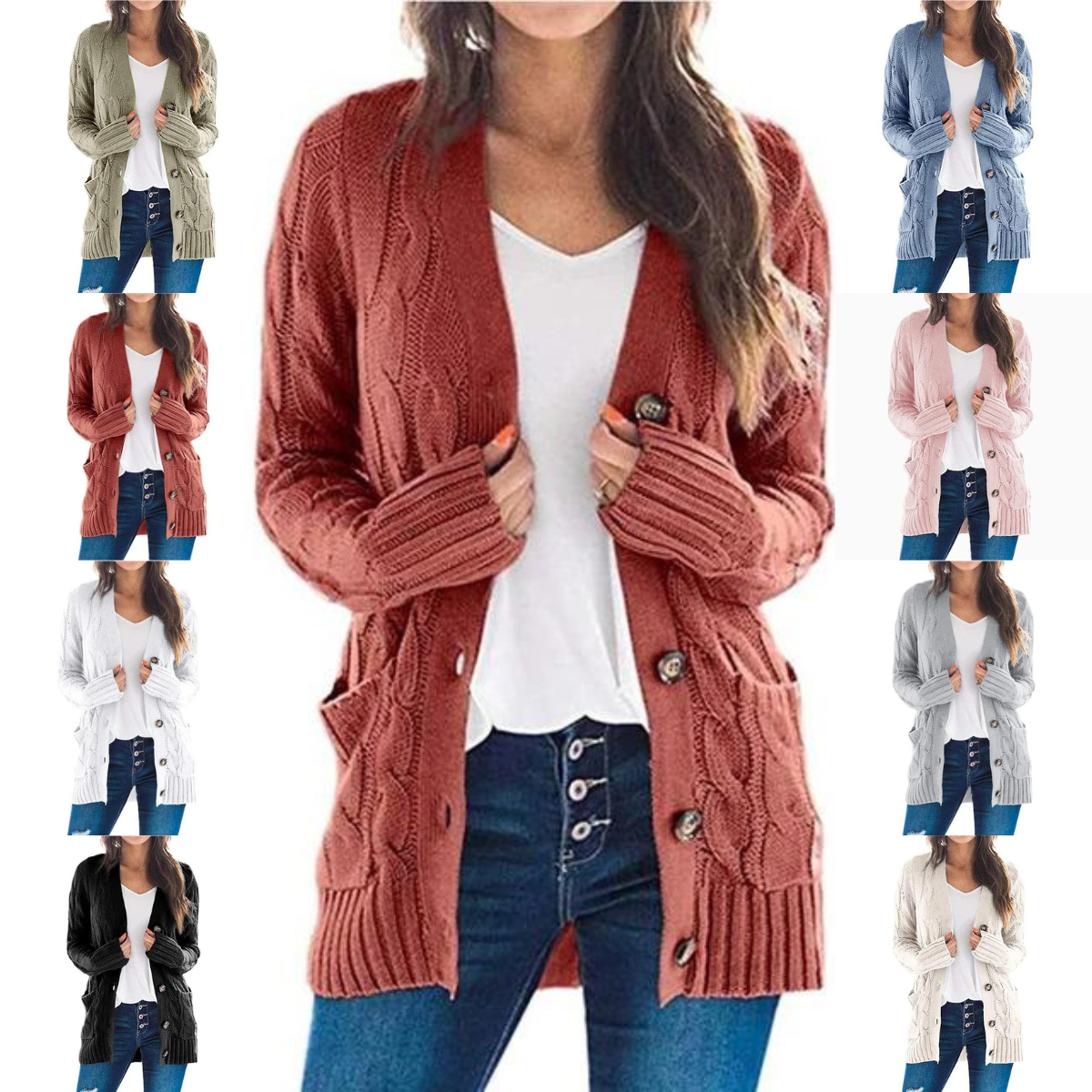 Strickjacke mit Taschen für Damen