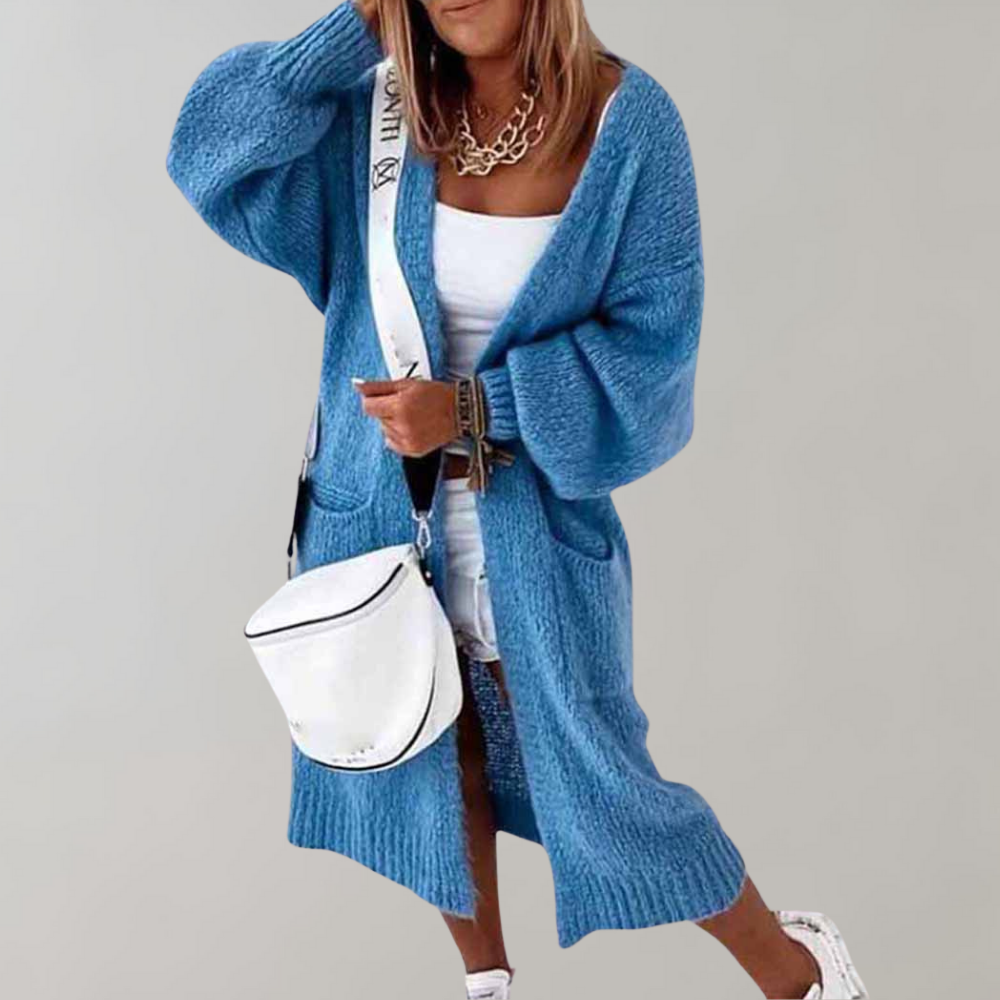 Übergroße Strickjacke mit Taschen für Damen
