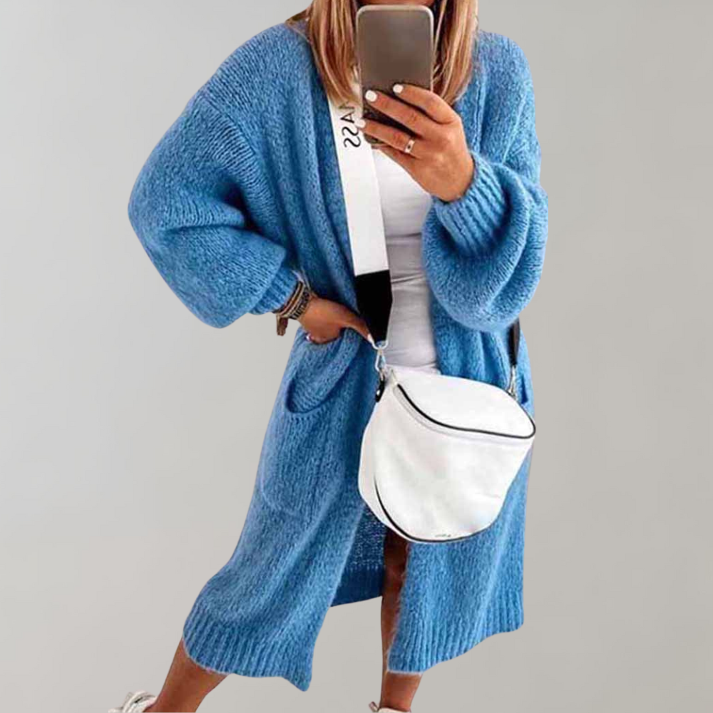 Übergroße Strickjacke mit Taschen für Damen