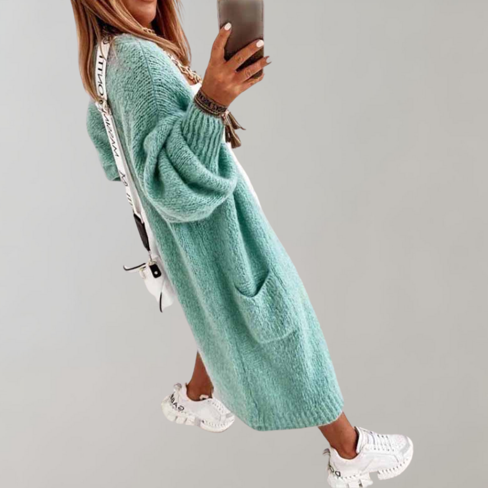 Übergroße Strickjacke mit Taschen für Damen