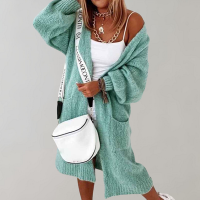 Übergroße Strickjacke mit Taschen für Damen