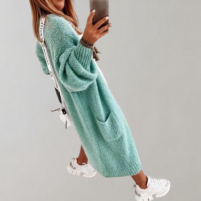 Übergroße Strickjacke mit Taschen für Damen