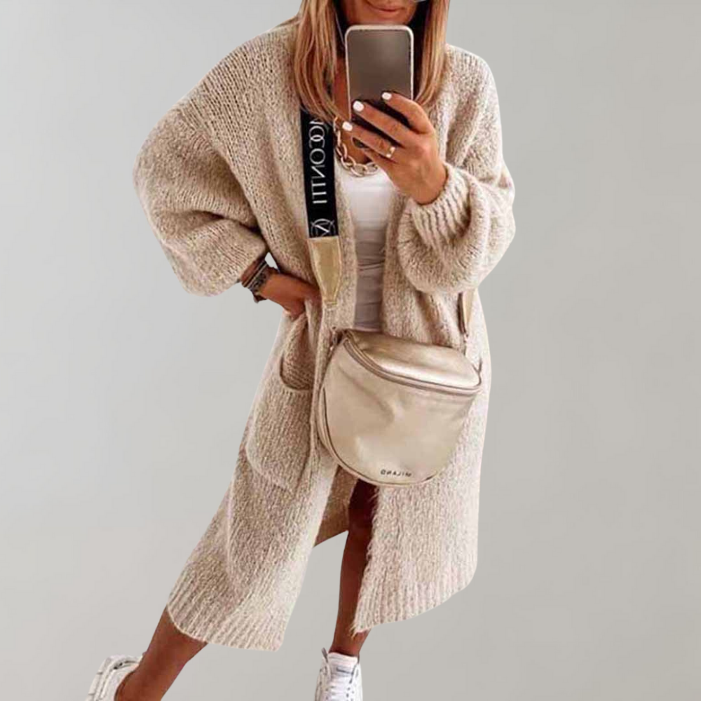 Übergroße Strickjacke mit Taschen für Damen