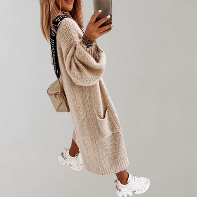 Übergroße Strickjacke mit Taschen für Damen