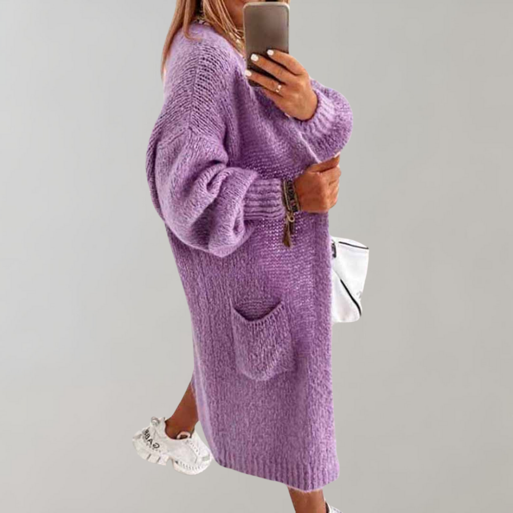 Übergroße Strickjacke mit Taschen für Damen
