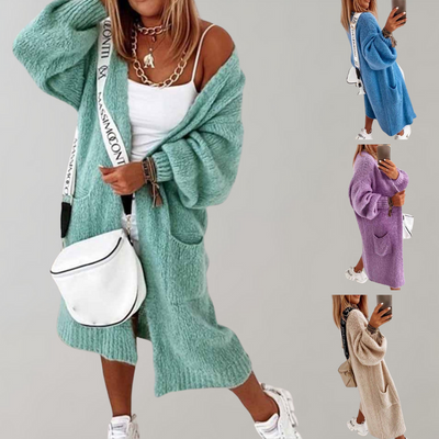 Übergroße Strickjacke mit Taschen für Damen