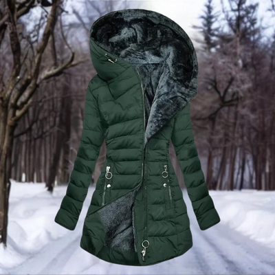 Lange Winter-Pufferjacke für Damen