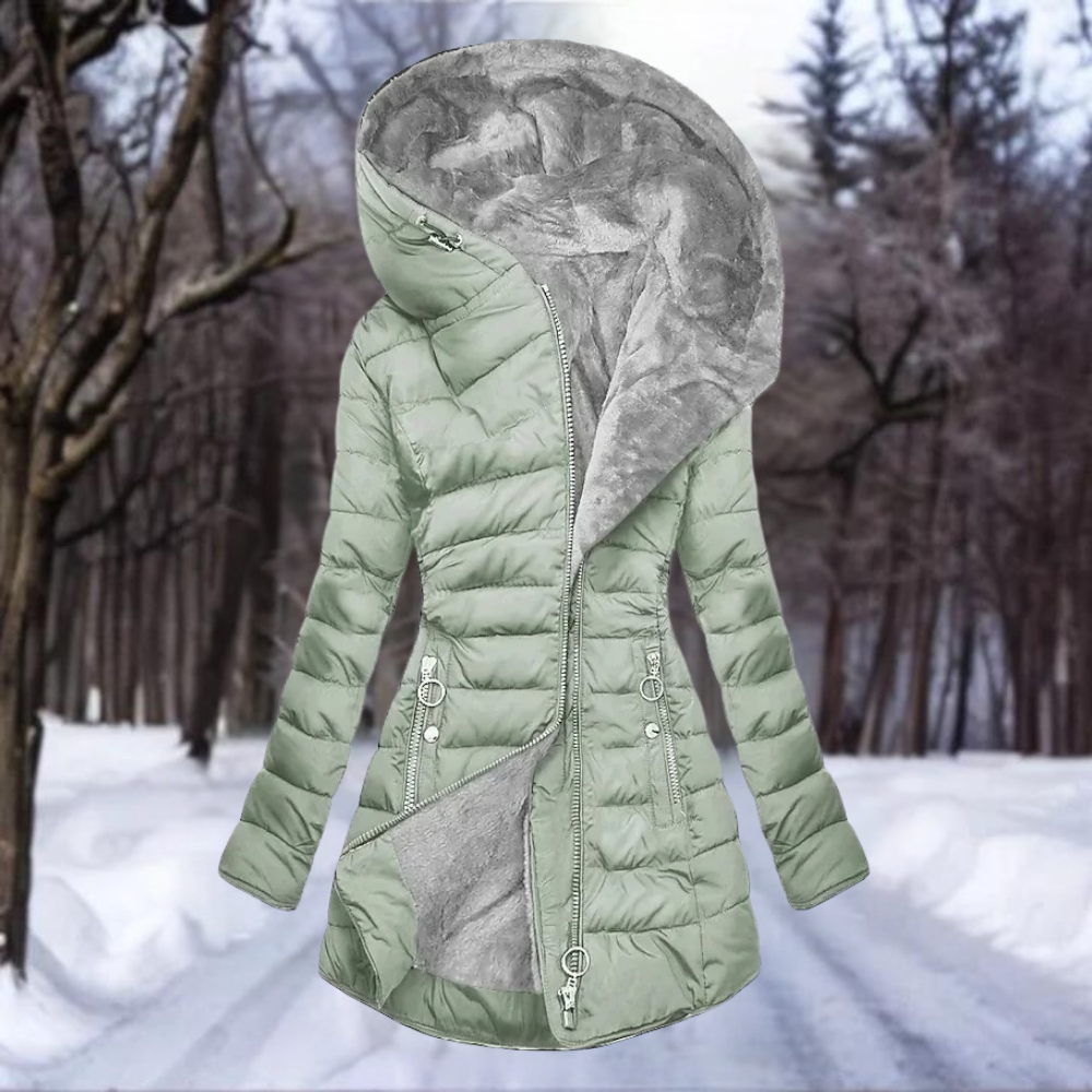 Lange Winter-Pufferjacke für Damen
