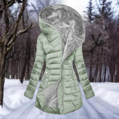 Lange Winter-Pufferjacke für Damen