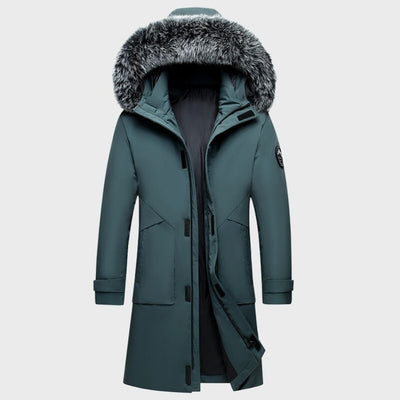 Lange Wasserdichte Winterjacke mit Fell für Herren