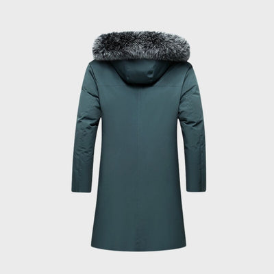 Lange Wasserdichte Winterjacke mit Fell für Herren