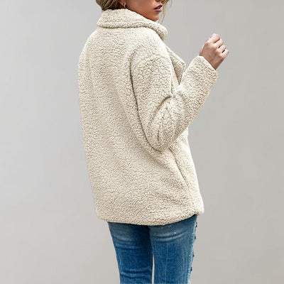Warmer Doppelreihiger Teddy-Mantel für Damen