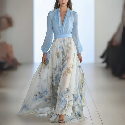 Dolores - Langes Kleid mit Blumenmuster