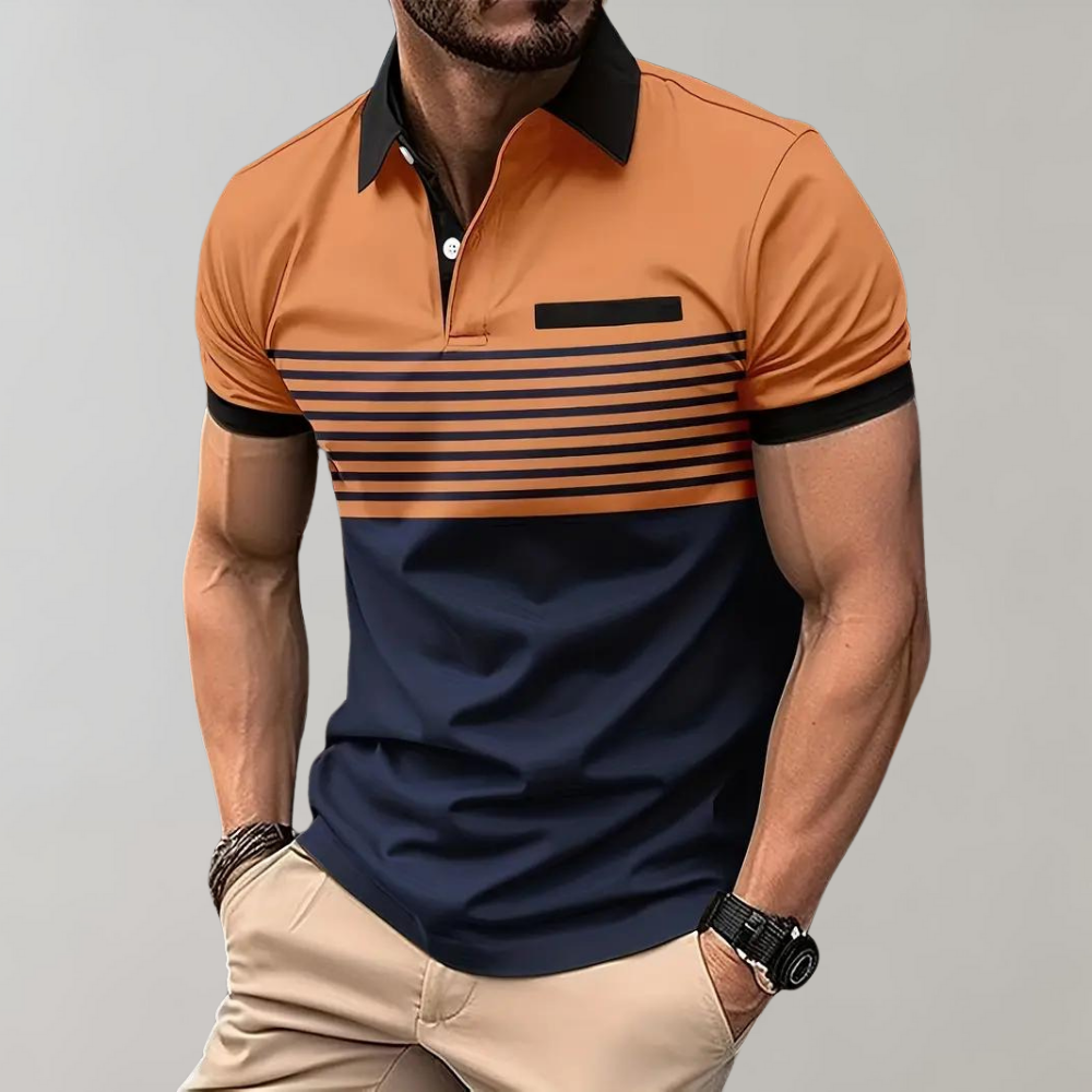 Poloshirt für Herren - Lässiges Gestreiftes Sommerpolo für Herren