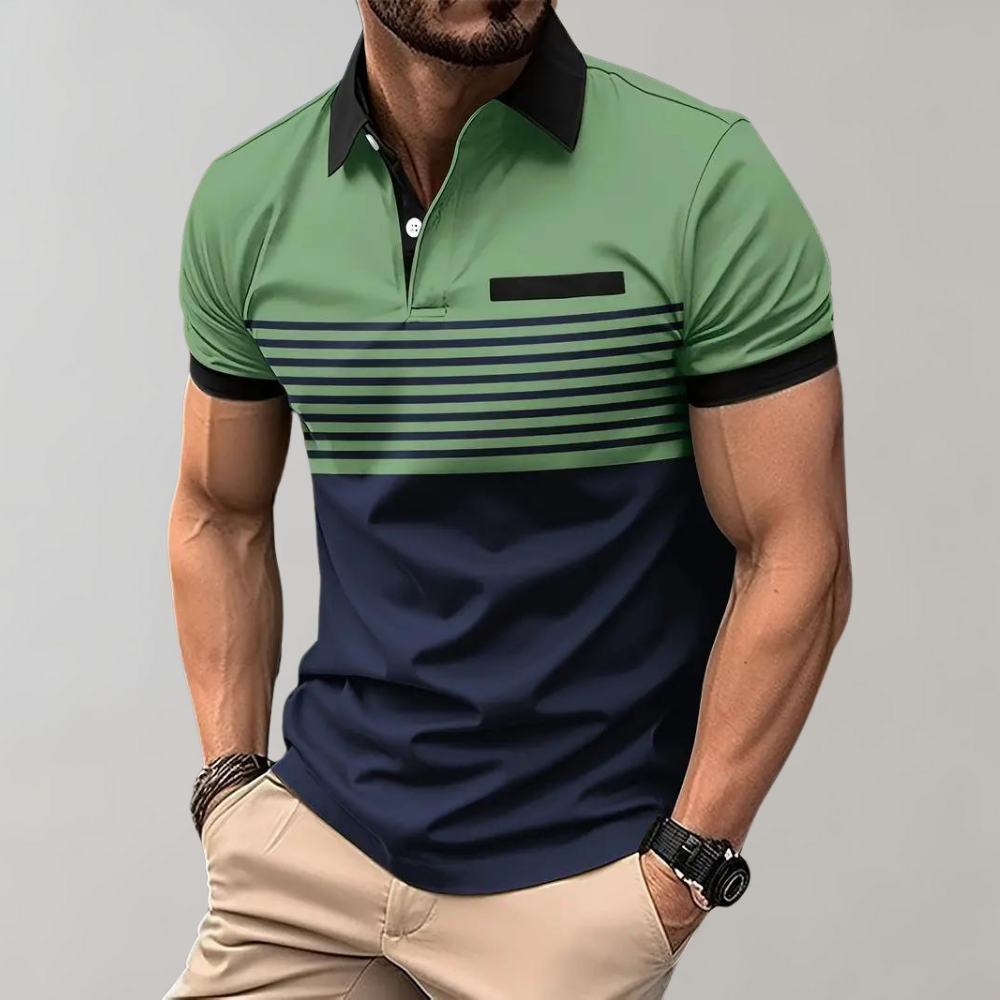 Poloshirt für Herren - Lässiges Gestreiftes Sommerpolo für Herren