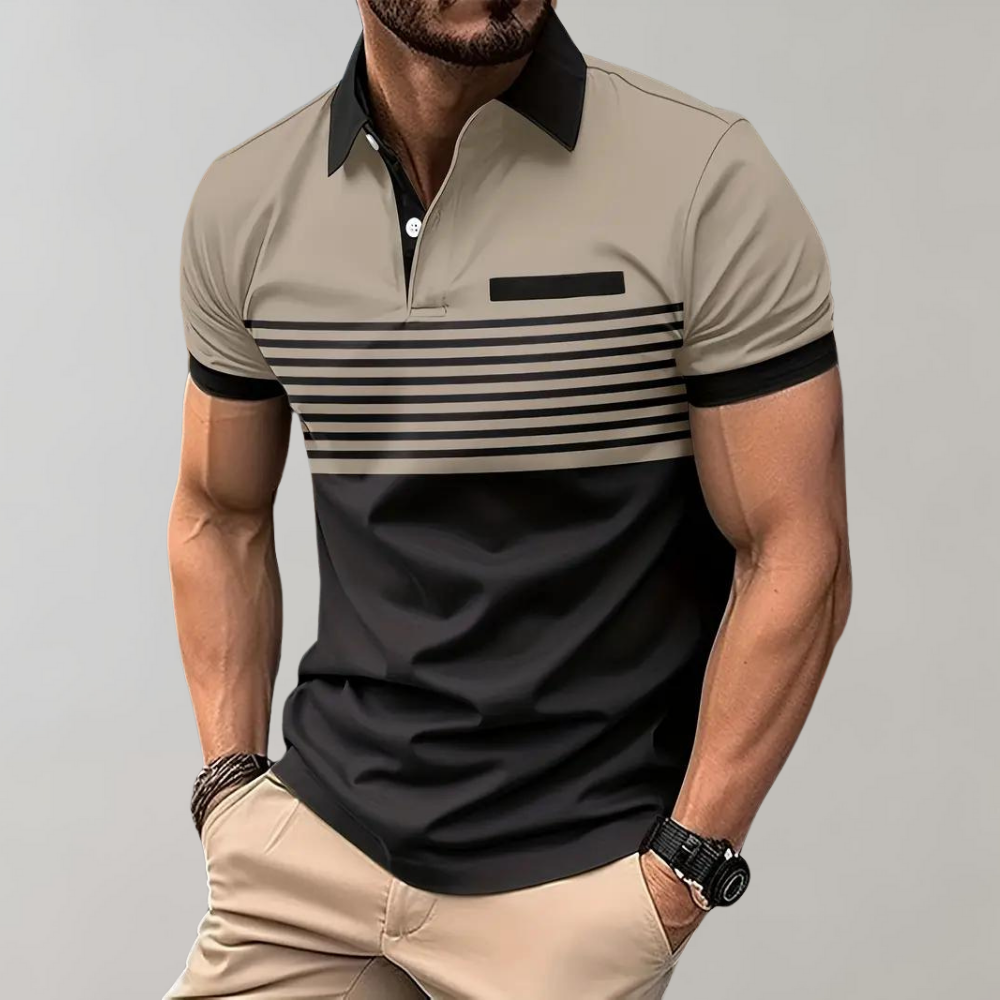 Poloshirt für Herren - Lässiges Gestreiftes Sommerpolo für Herren