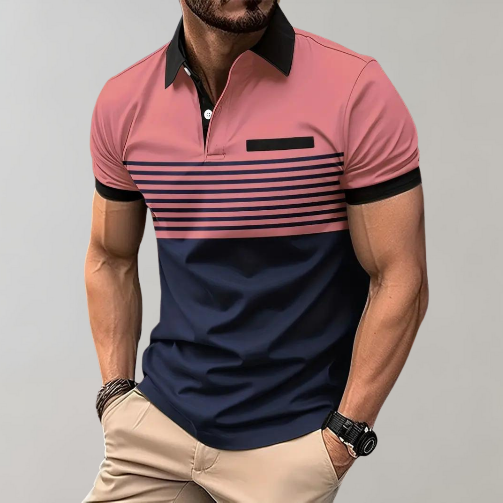 Poloshirt für Herren - Lässiges Gestreiftes Sommerpolo für Herren