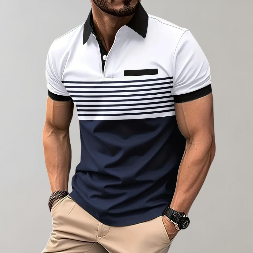 Poloshirt für Herren - Lässiges Gestreiftes Sommerpolo für Herren