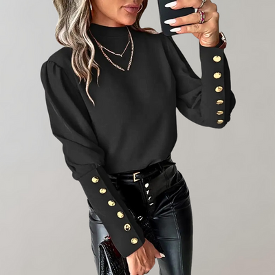 Bluse mit Puffärmeln und Knöpfen für Damen