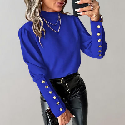 Bluse mit Puffärmeln und Knöpfen für Damen