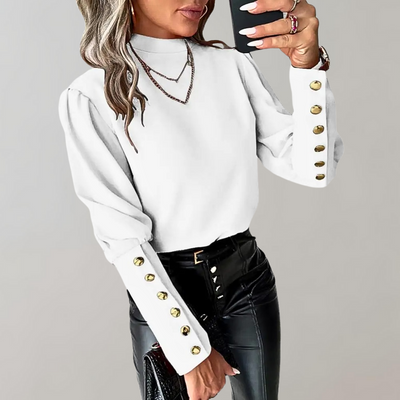 Bluse mit Puffärmeln und Knöpfen für Damen