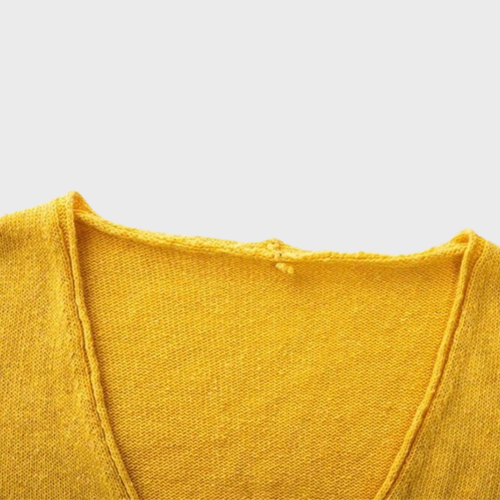 Lässiger Strickpullover mit V-Ausschnitt für Frauen