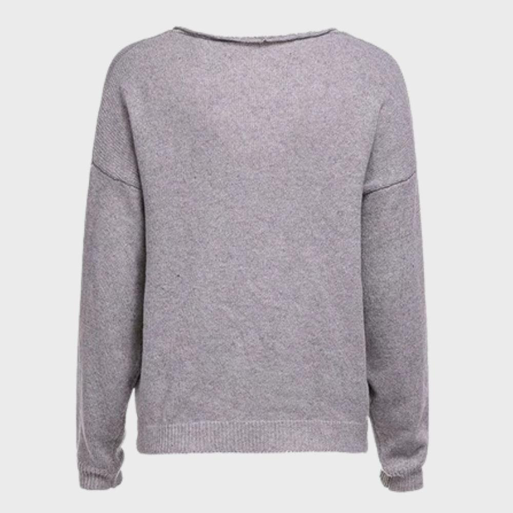 Lässiger Strickpullover mit V-Ausschnitt für Frauen