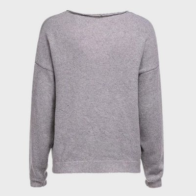 Lässiger Strickpullover mit V-Ausschnitt für Frauen