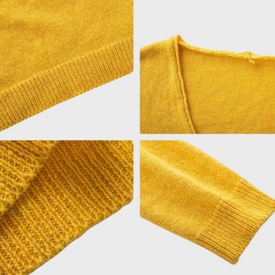 Lässiger Strickpullover mit V-Ausschnitt für Frauen