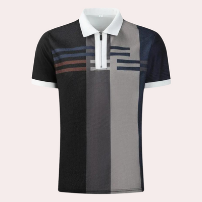 Poloshirt für Herren - Stilvolles Zigzag Polo mit Reißverschluss für den Sommer