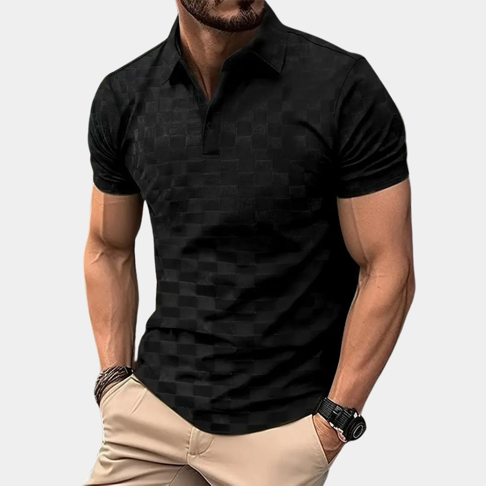Poloshirt für Herren - Slim Fit Damier-Poloshirt für den Sommer