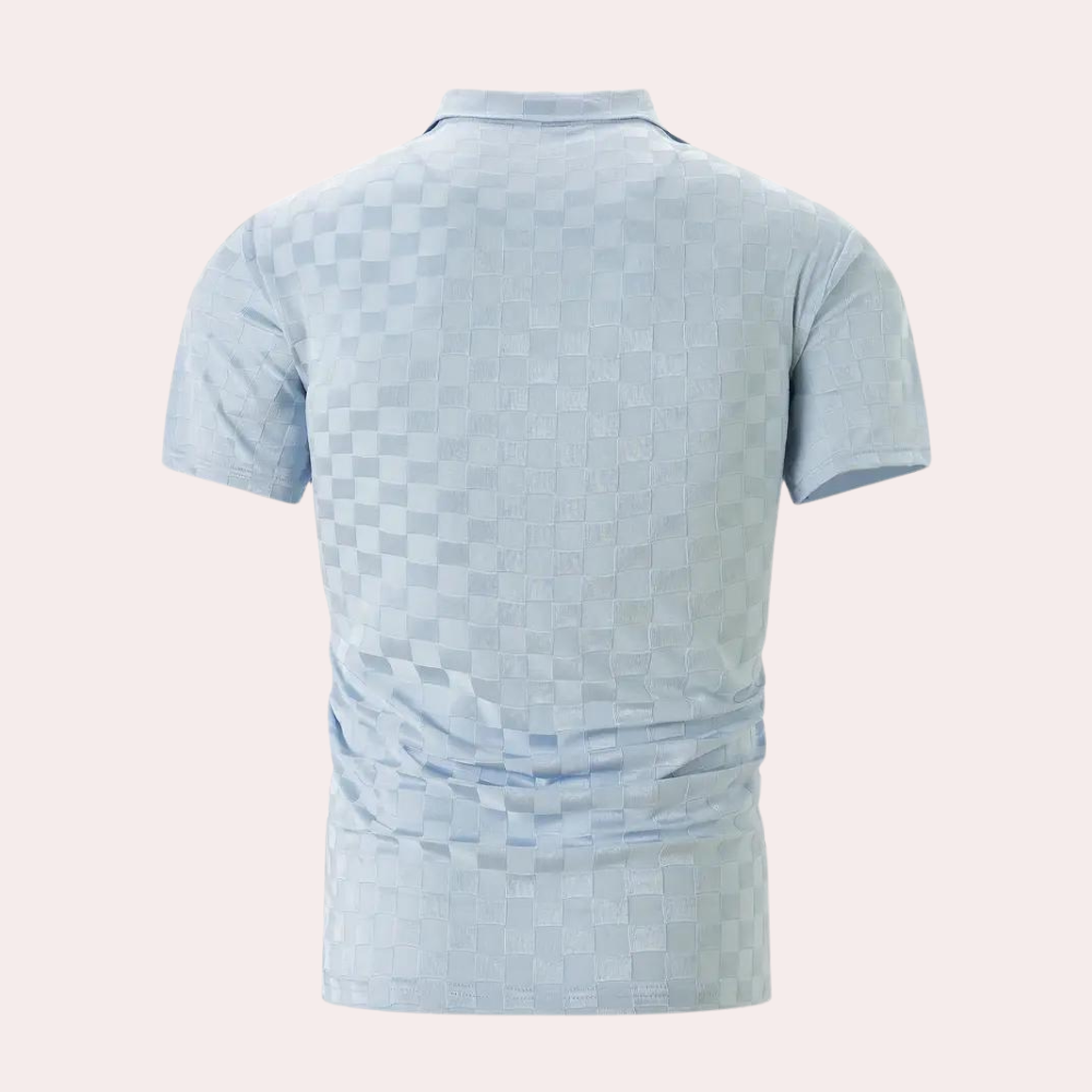 Poloshirt für Herren - Slim Fit Damier-Poloshirt für den Sommer