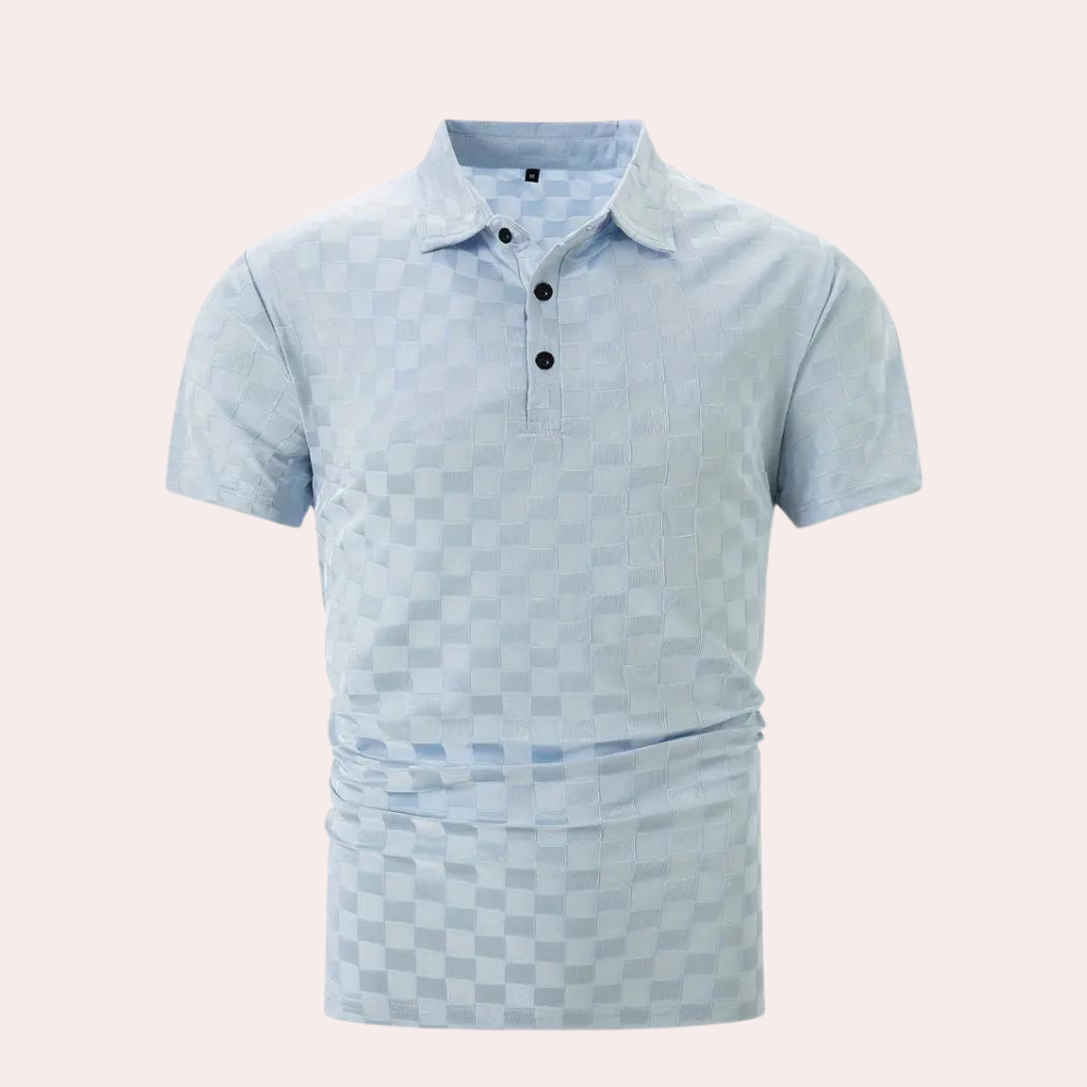 Poloshirt für Herren - Slim Fit Damier-Poloshirt für den Sommer