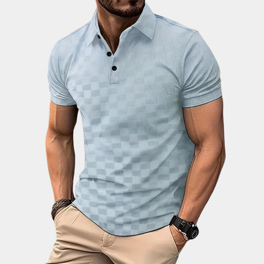 Poloshirt für Herren - Slim Fit Damier-Poloshirt für den Sommer