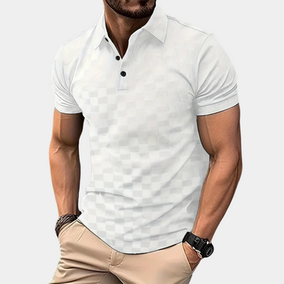 Poloshirt für Herren - Slim Fit Damier-Poloshirt für den Sommer