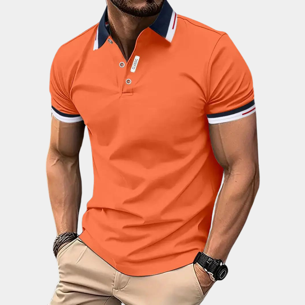 Poloshirt für Herren - Sommerliches Poloshirt in Orange