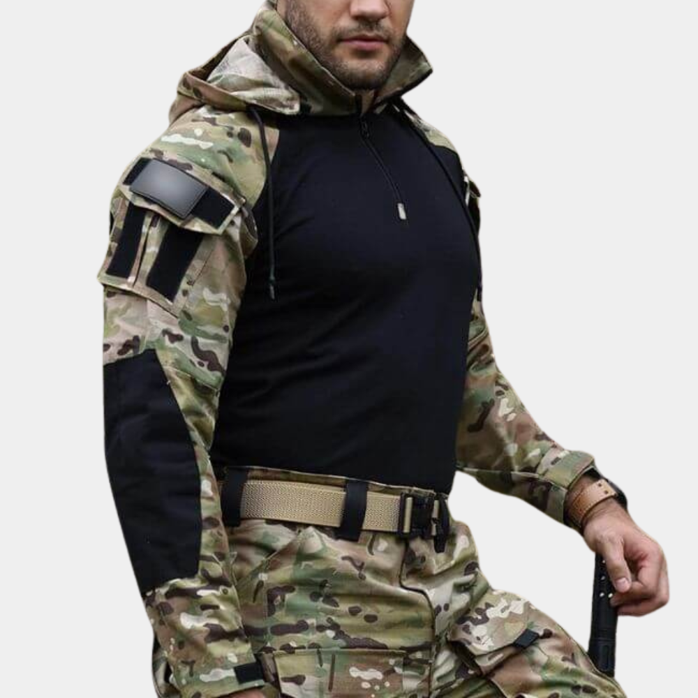 Sommerjacke für Herren - Leichte Camo Outdoorjacke mit Kapuze
