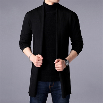 Schlanke Strickjacke mit offenem Revers für Männer