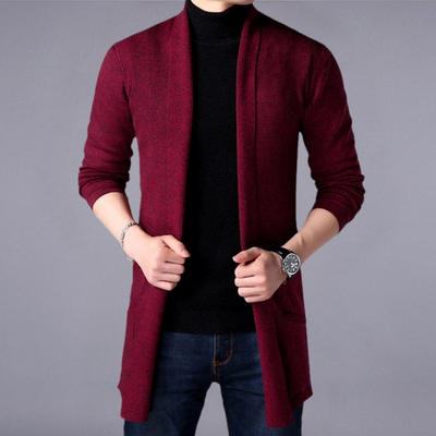 Schlanke Strickjacke mit offenem Revers für Männer