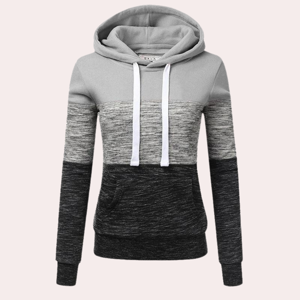 Kuscheliger Dreifarbiger Hoodie für Frauen
