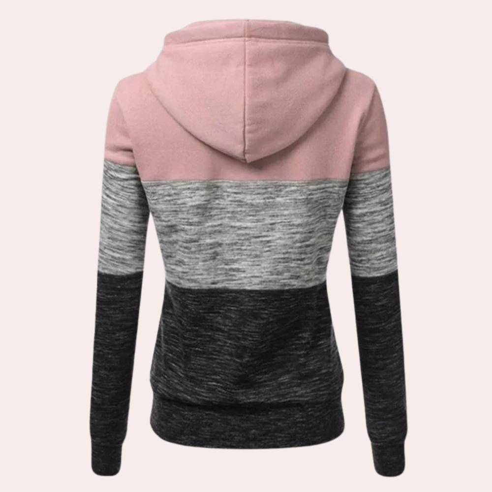 Kuscheliger Dreifarbiger Hoodie für Frauen