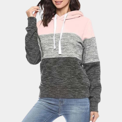 Kuscheliger Dreifarbiger Hoodie für Frauen