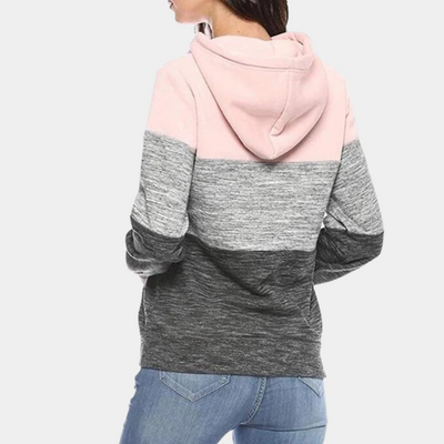 Kuscheliger Dreifarbiger Hoodie für Frauen