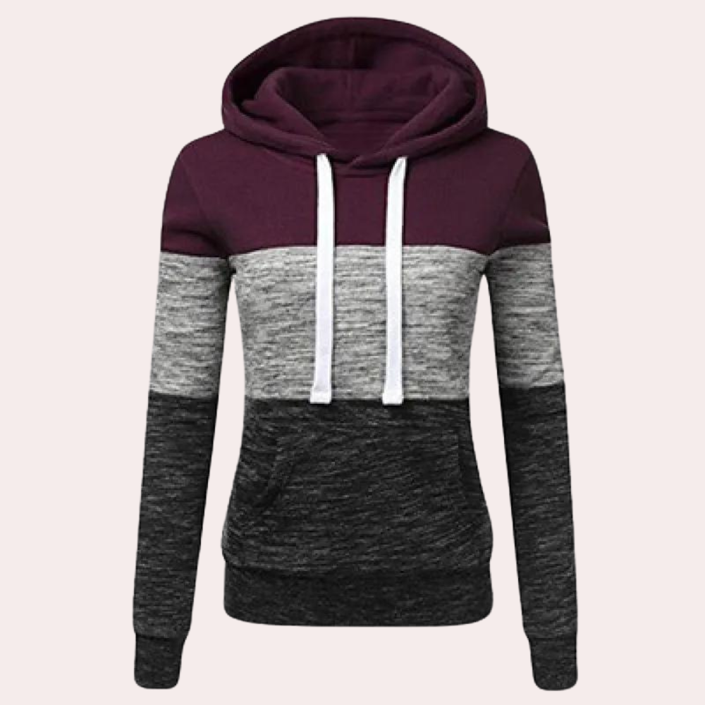 Kuscheliger Dreifarbiger Hoodie für Frauen