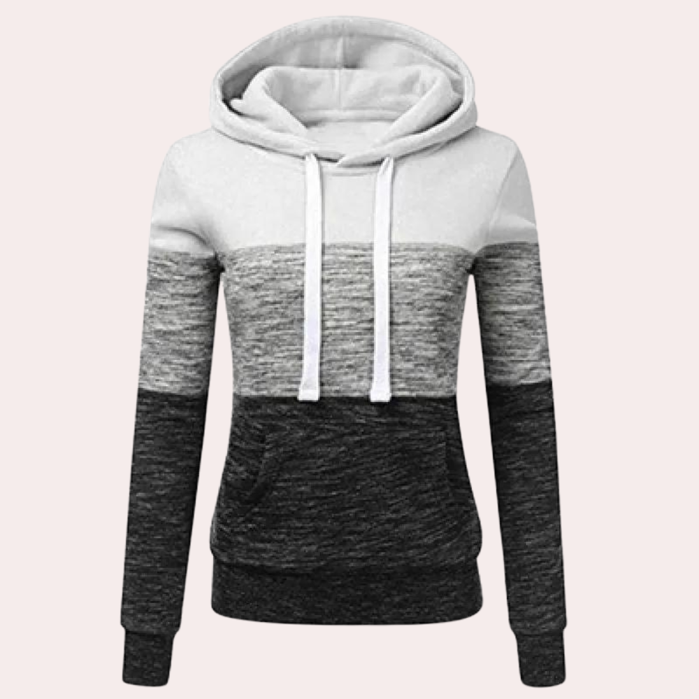 Kuscheliger Dreifarbiger Hoodie für Frauen