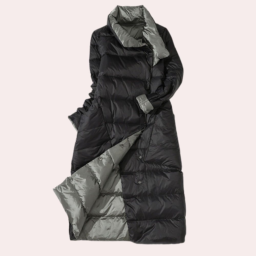Zweifarbige Stepp-Pufferjacke für Damen