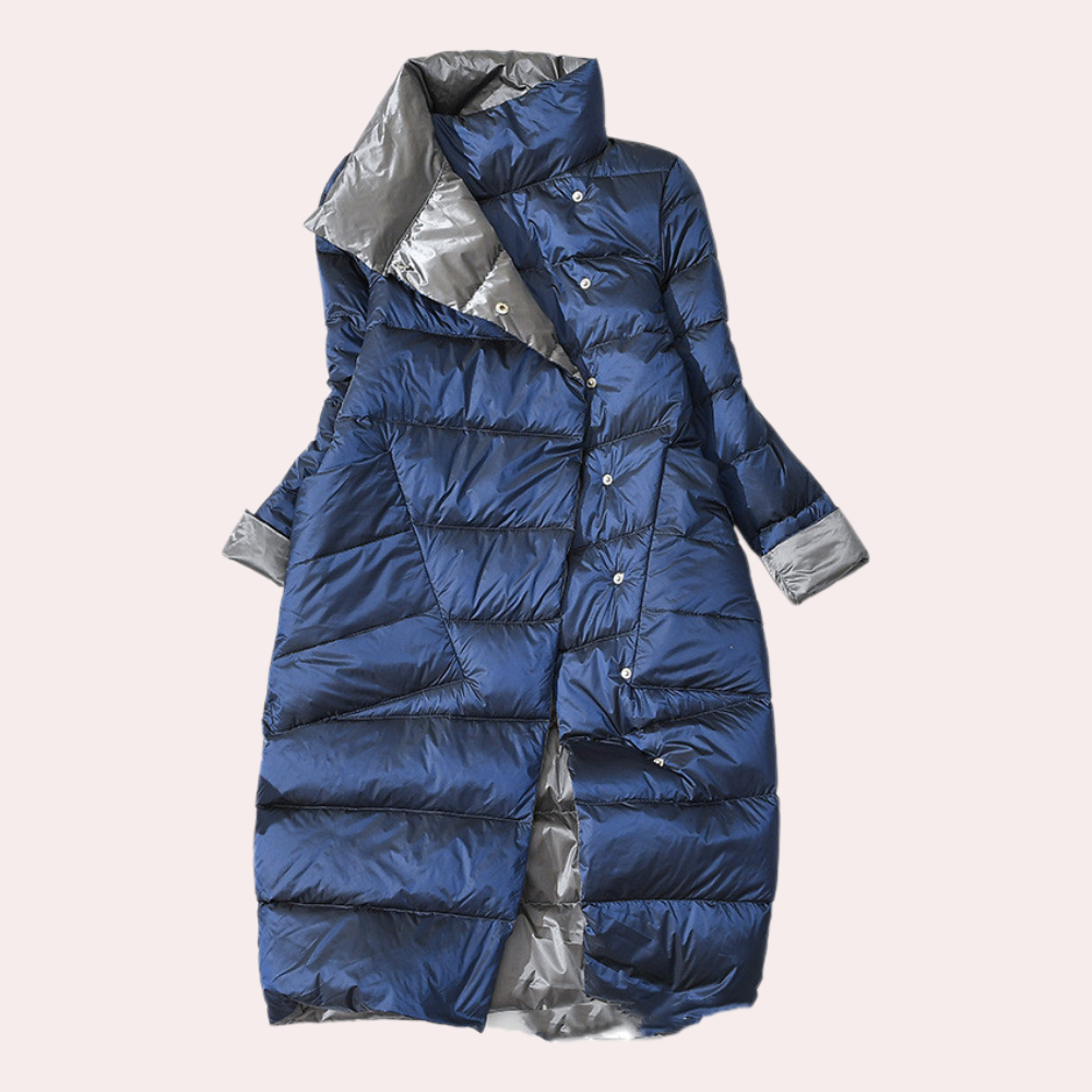 Zweifarbige Stepp-Pufferjacke für Damen